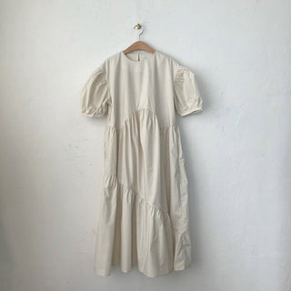 Solid Color Loose Casual Round Neck dress