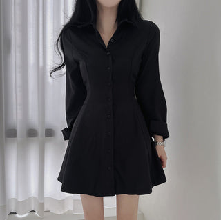 Korean lace-up slim dress