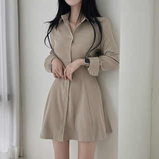 Korean lace-up slim dress