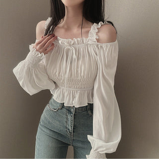 Bubble Sleeve Short Shirt Top