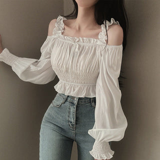 Bubble Sleeve Short Shirt Top