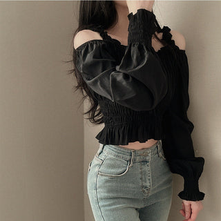 Bubble Sleeve Short Shirt Top