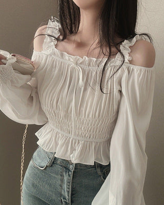 Bubble Sleeve Short Shirt Top