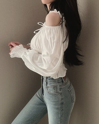 Bubble Sleeve Short Shirt Top