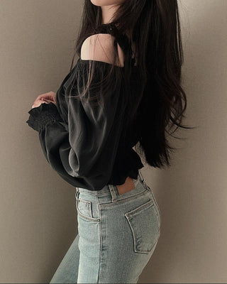 Bubble Sleeve Short Shirt Top