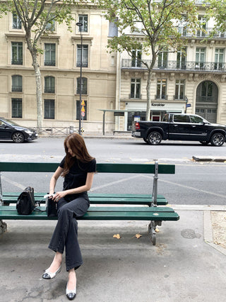 Lace-up round neck short sleeve top