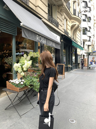 Lace-up round neck short sleeve top