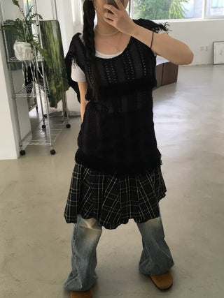 Patchwork Plaid Skirt