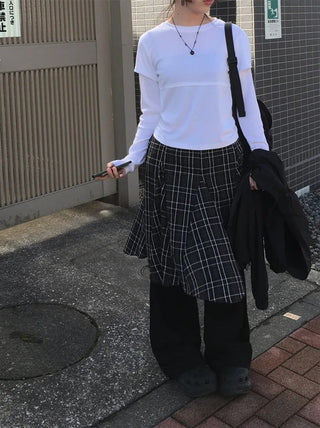 Patchwork Plaid Skirt