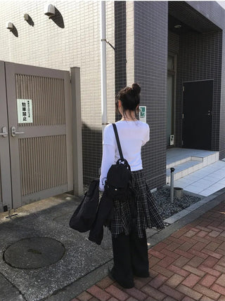 Patchwork Plaid Skirt