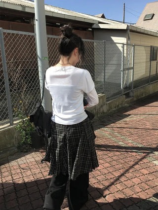 Patchwork Plaid Skirt