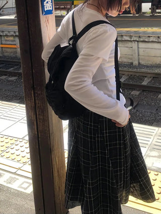 Patchwork Plaid Skirt