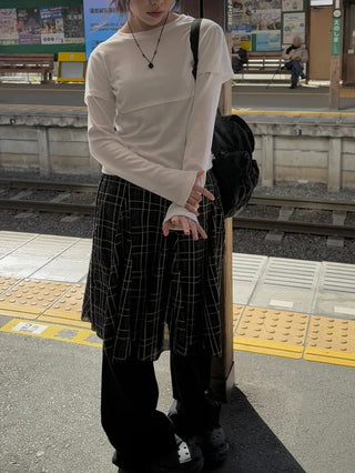 Patchwork Plaid Skirt