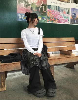 Patchwork Plaid Skirt