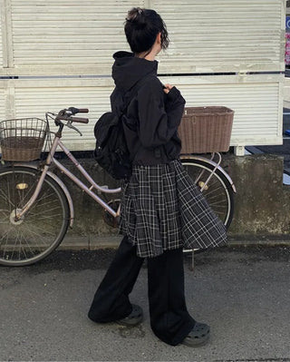 Patchwork Plaid Skirt