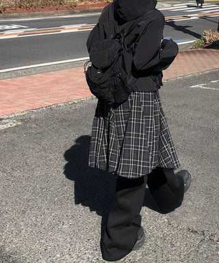 Patchwork Plaid Skirt