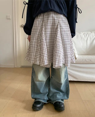 Patchwork Plaid Skirt