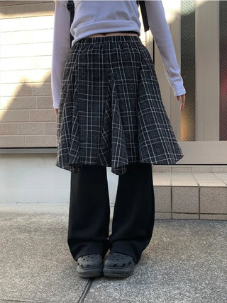 Patchwork Plaid Skirt