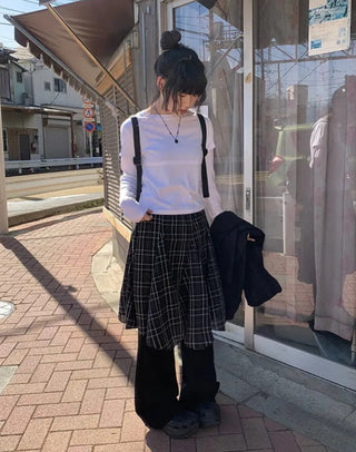 Patchwork Plaid Skirt