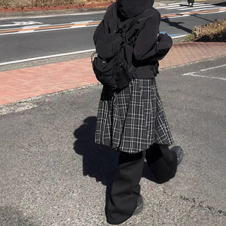 Patchwork Plaid Skirt