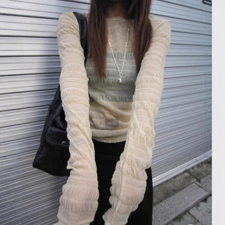 Pleated Lace Shirt