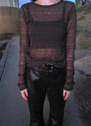 Pleated Lace Shirt