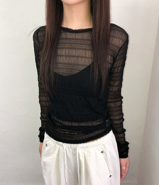 Pleated Lace Shirt