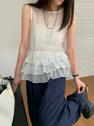 Dot Ruffle Vest