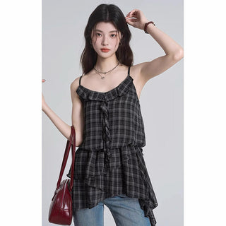 Plaid Chiffon Shirt