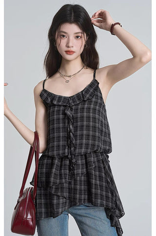 Plaid Chiffon Shirt