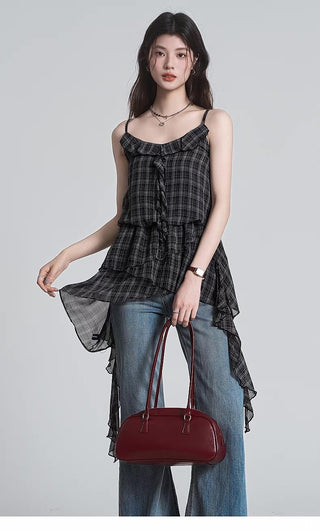 Plaid Chiffon Shirt