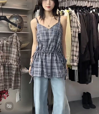 Plaid Strap Top