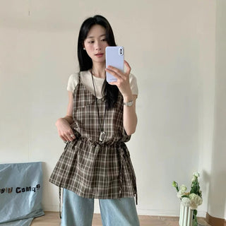 Plaid Strap Top
