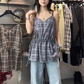 Plaid Strap Top