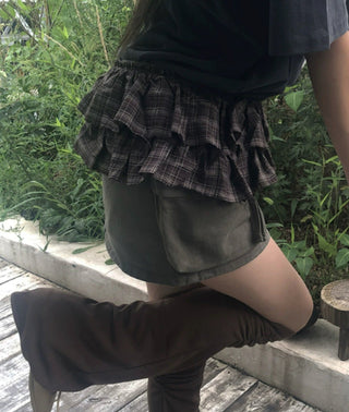 Plaid Pleated Skirt