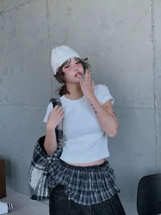 Plaid Pleated Skirt