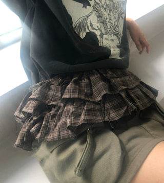 Plaid Pleated Skirt