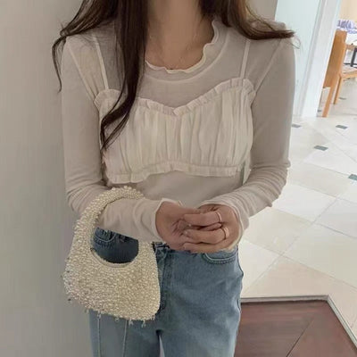 Lace Pleated Vest