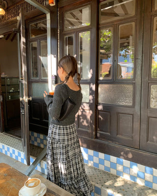 Plaid Lace Skirt