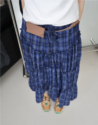 Plaid Lace Skirt