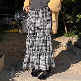 Plaid Lace Skirt