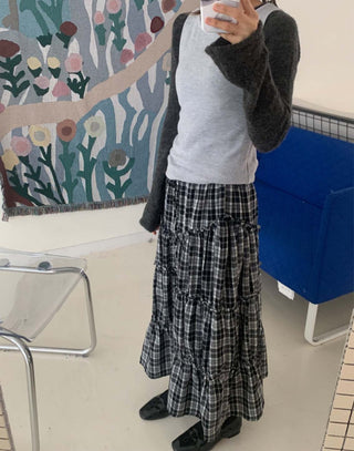 Plaid Lace Skirt