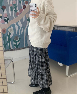 Plaid Lace Skirt