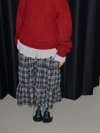 Plaid Lace Skirt