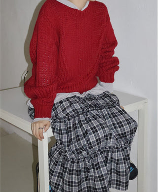 Plaid Lace Skirt