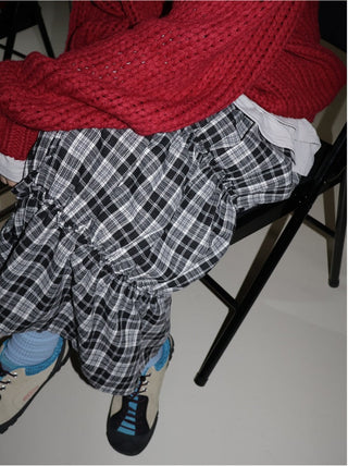 Plaid Lace Skirt