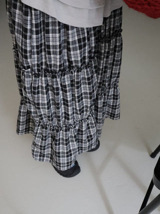 Plaid Lace Skirt