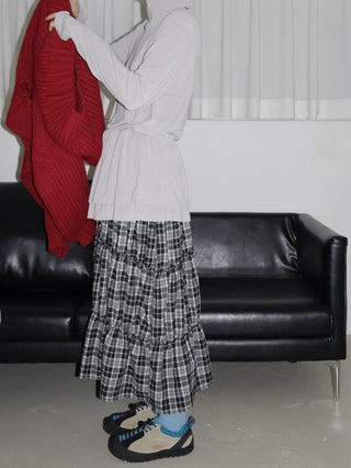 Plaid Lace Skirt