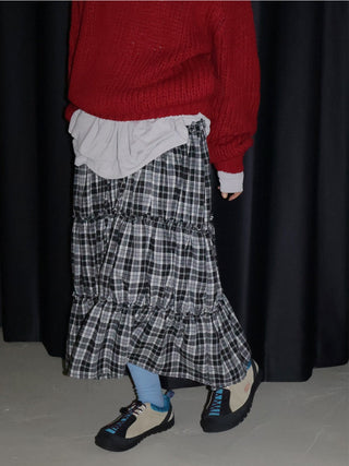 Plaid Lace Skirt