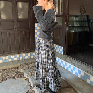 Plaid Lace Skirt